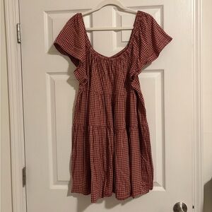Old Navy Burgundy plaid dress